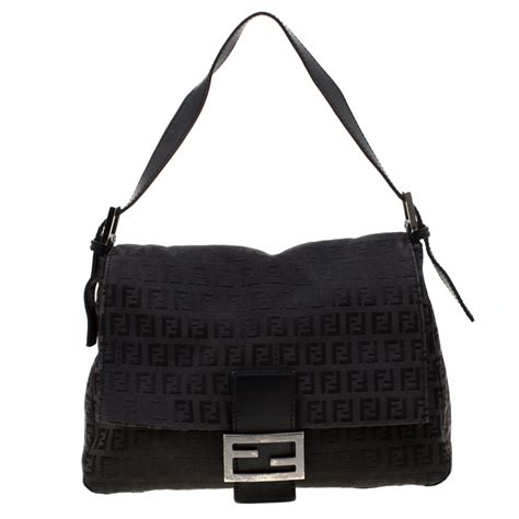 fendi black canvas bag|fendi canvas shoulder bag.